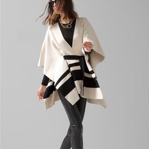 White House Black Market Striped Ruana